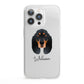 Black and Tan Coonhound Personalised iPhone 13 Pro Clear Bumper Case
