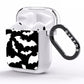 Black and White Bats AirPods Clear Case Side Image