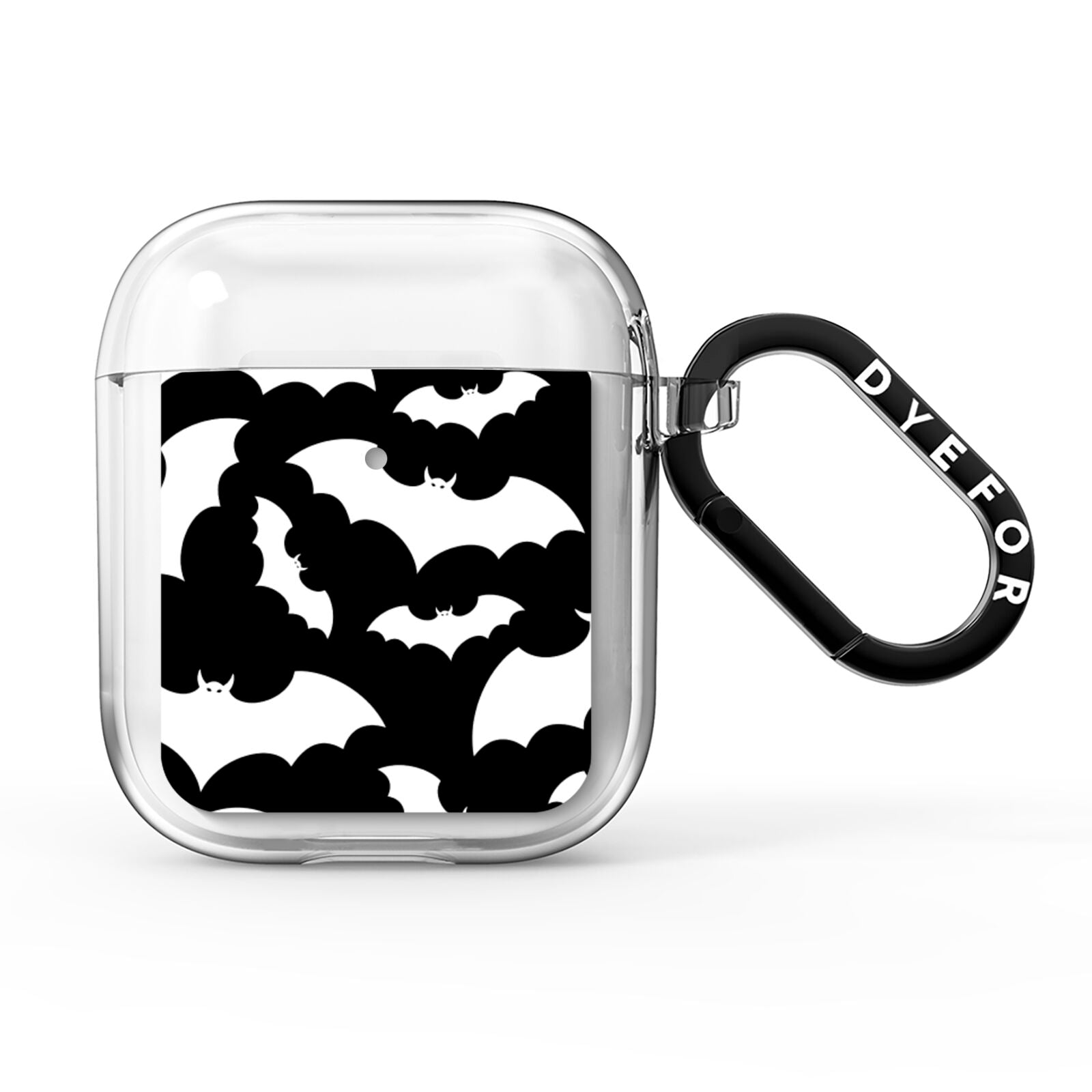 Black and White Bats AirPods Clear Case