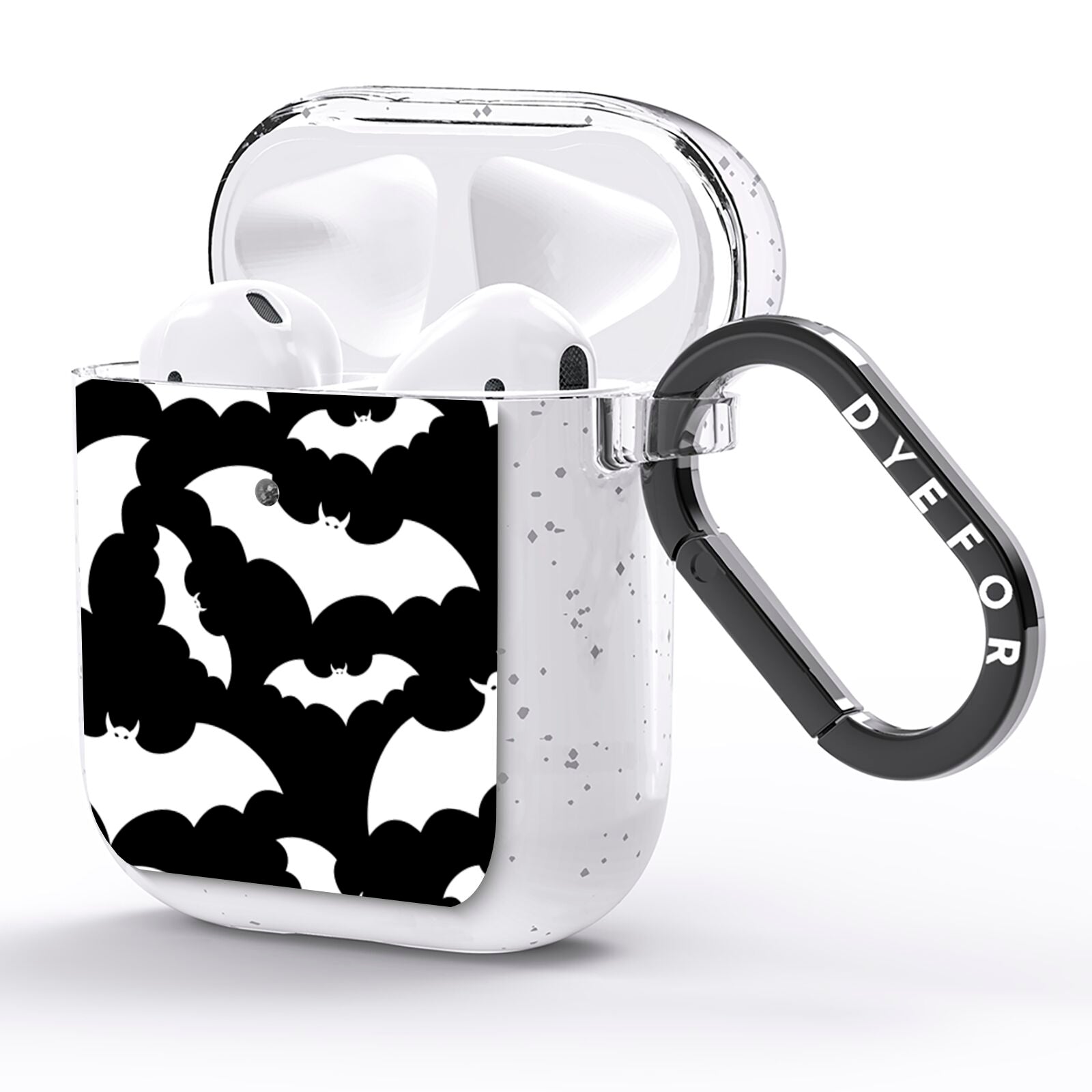 Black and White Bats AirPods Glitter Case Side Image