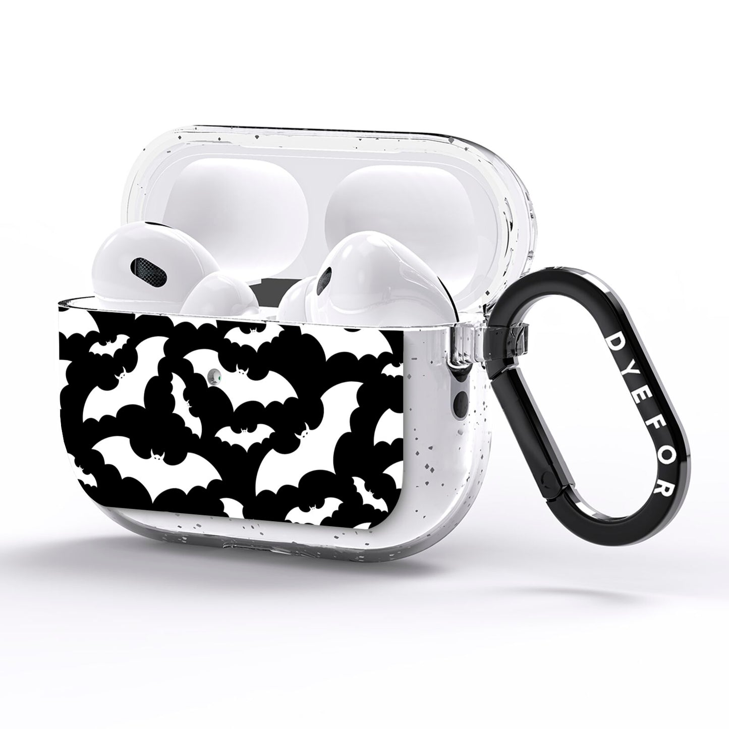 Black and White Bats AirPods Pro Glitter Case Side Image