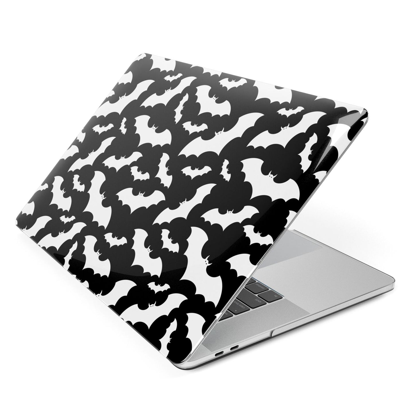 Black and White Bats Apple MacBook Case Side View
