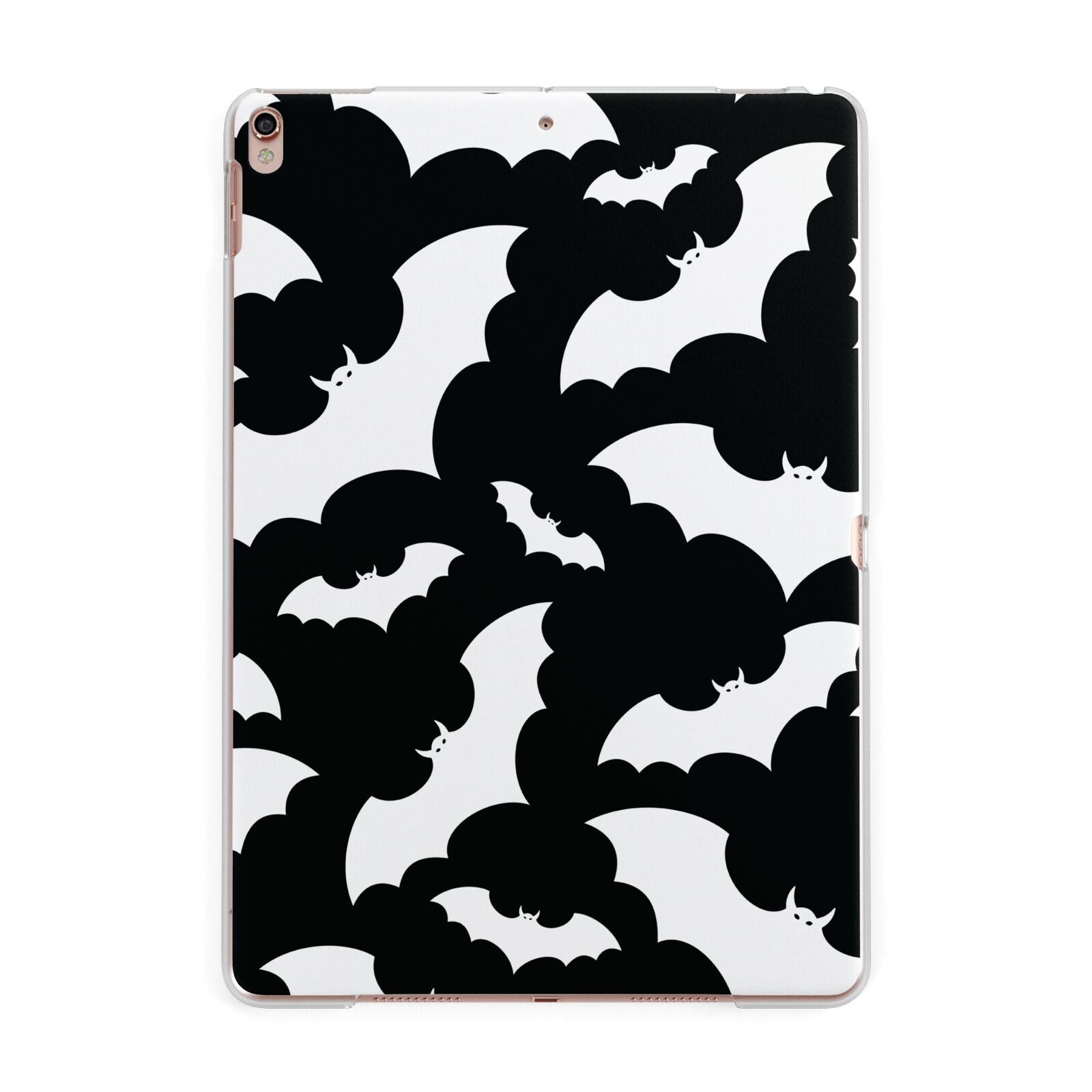 Black and White Bats Apple iPad Rose Gold Case