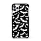Black and White Bats Apple iPhone 11 Pro Max in Silver with Black Impact Case