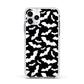 Black and White Bats Apple iPhone 11 Pro in Silver with White Impact Case