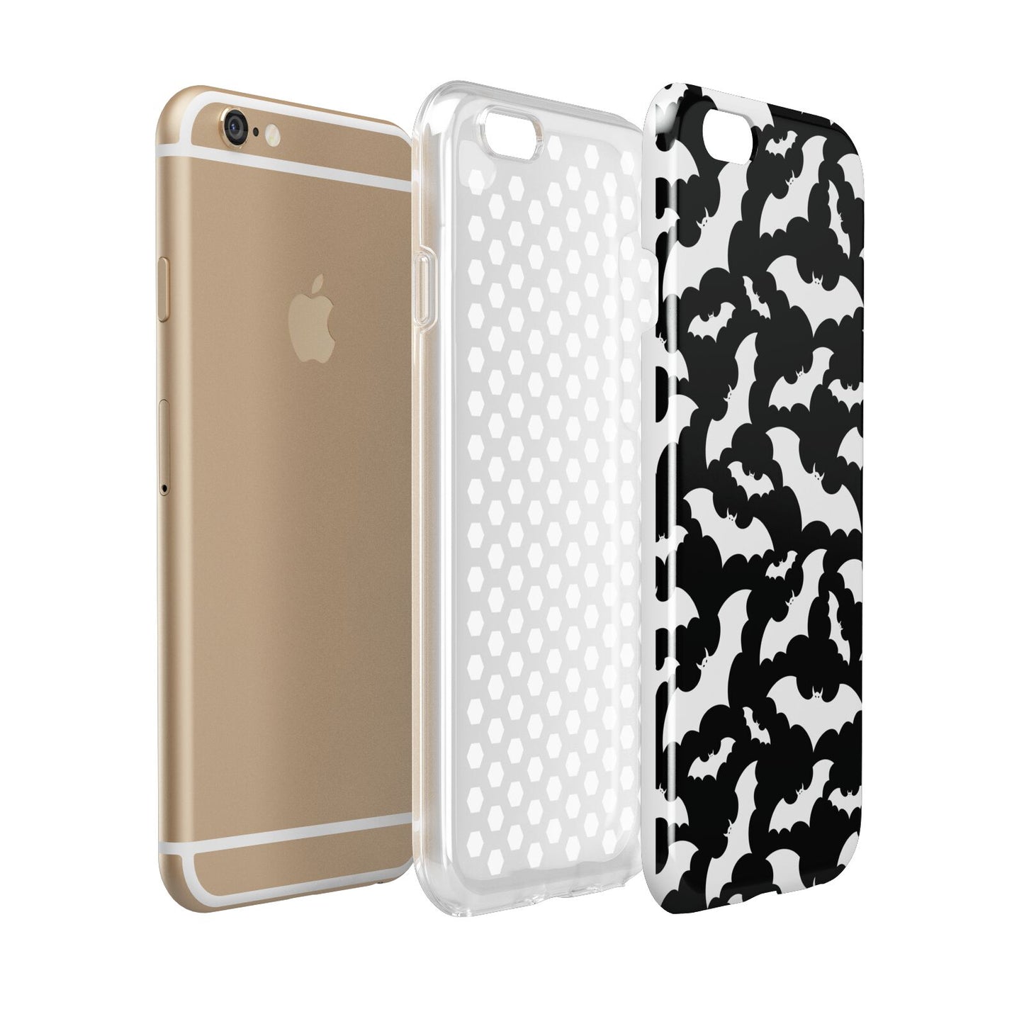 Black and White Bats Apple iPhone 6 3D Tough Case Expanded view