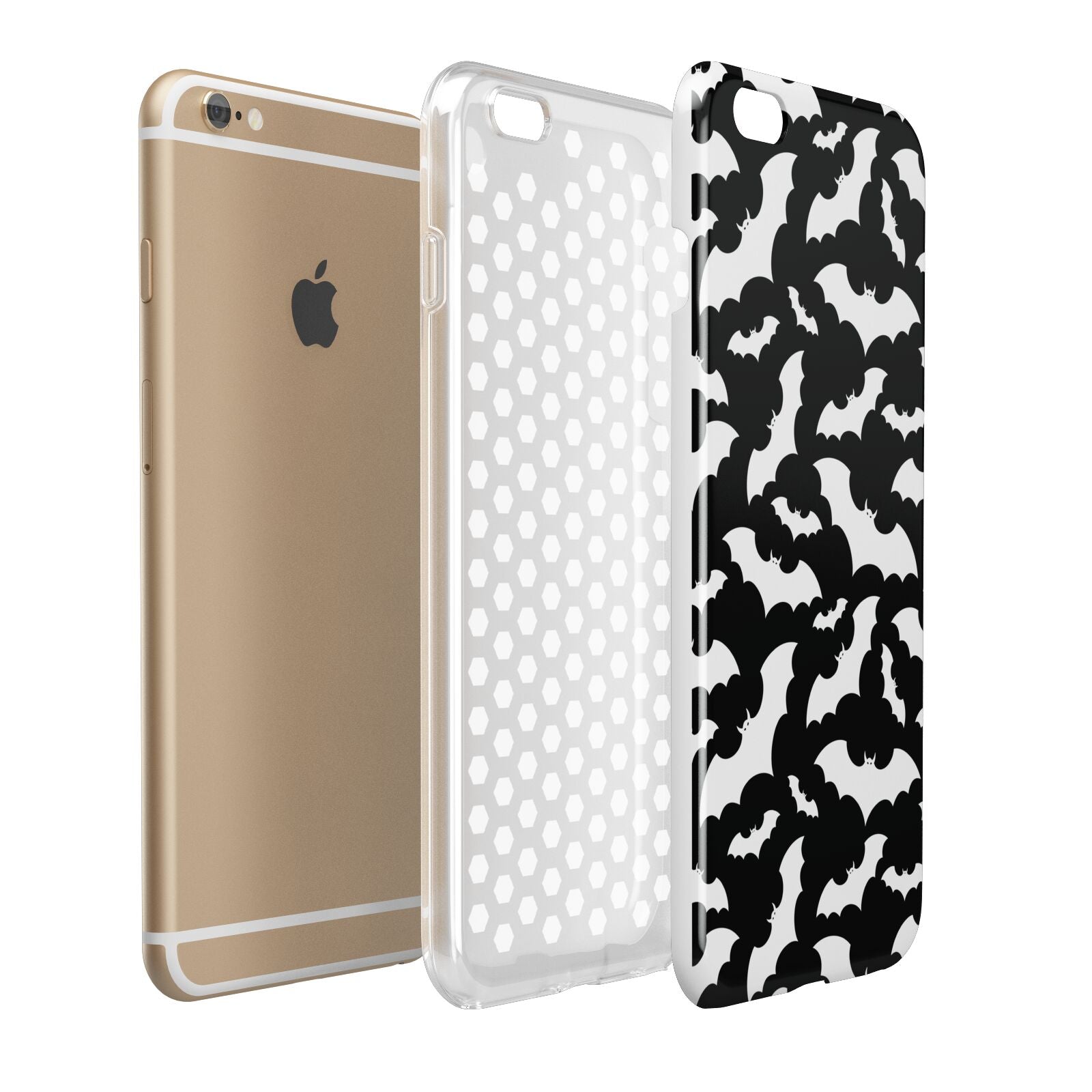 Black and White Bats Apple iPhone 6 Plus 3D Tough Case Expand Detail Image