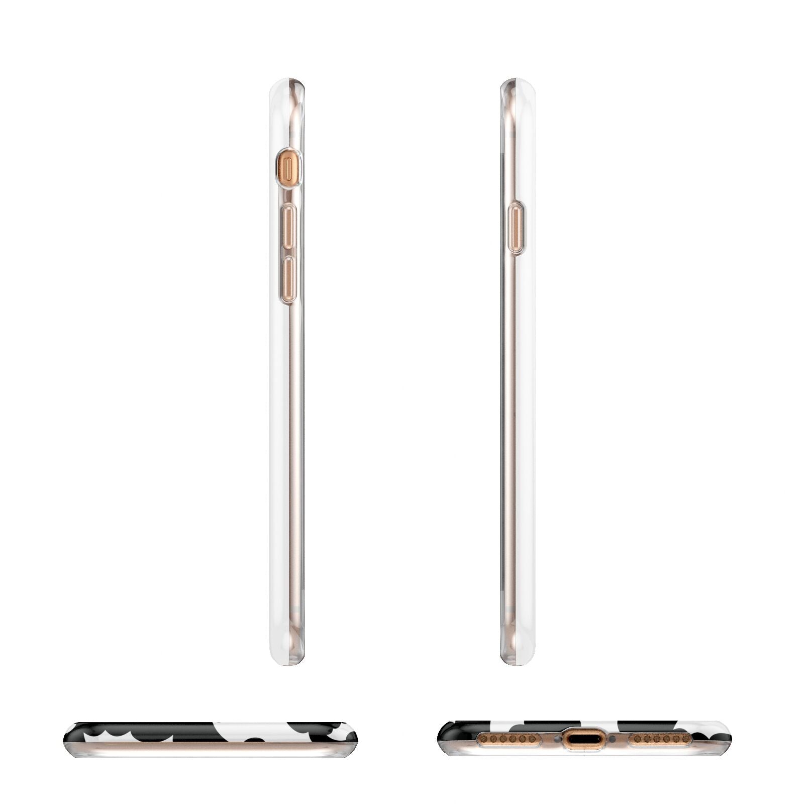 Black and White Bats Apple iPhone 7 8 3D Wrap Tough Case Alternative Image Angles