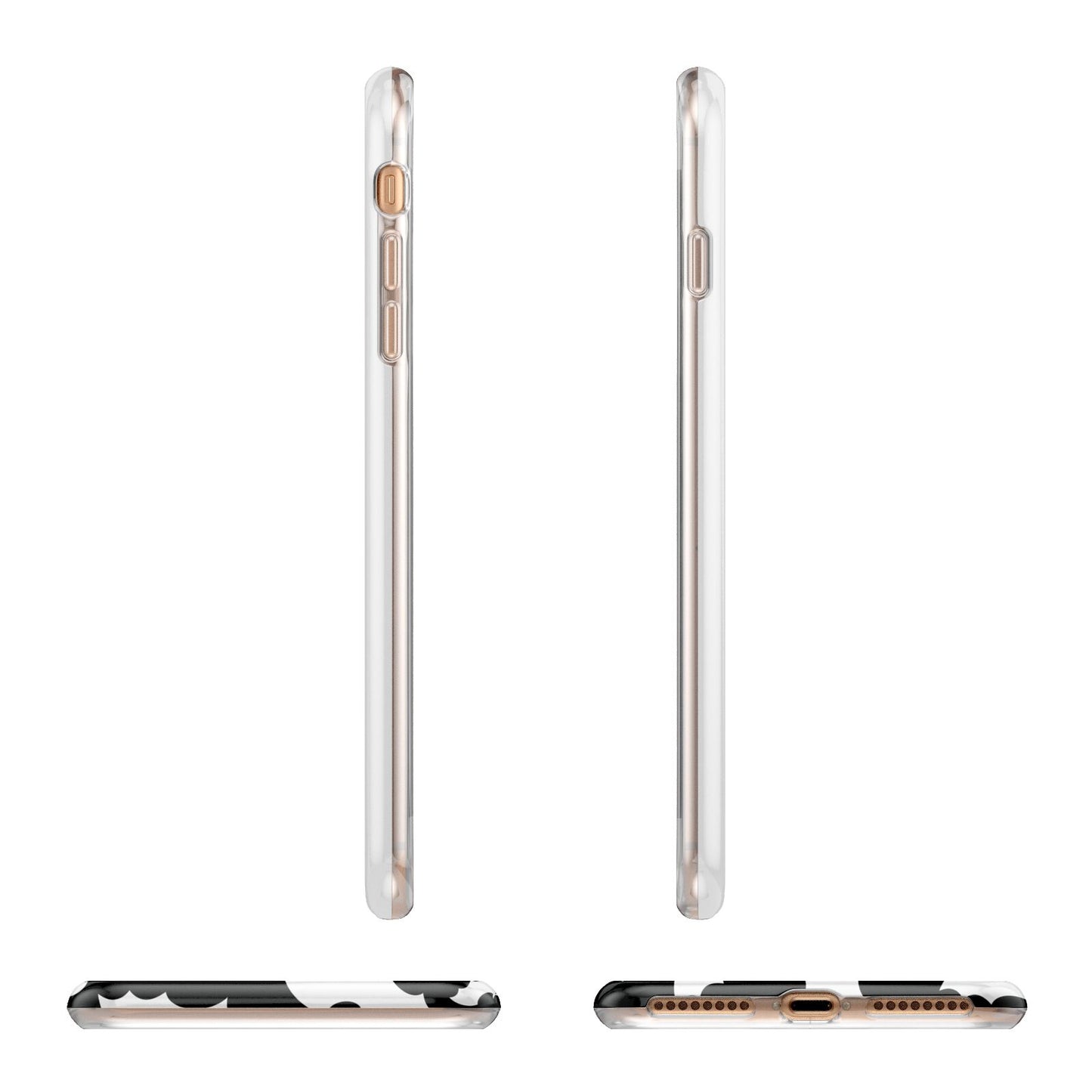 Black and White Bats Apple iPhone 7 8 Plus 3D Wrap Tough Case Alternative Image Angles