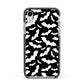 Black and White Bats Apple iPhone XR Impact Case Black Edge on Silver Phone