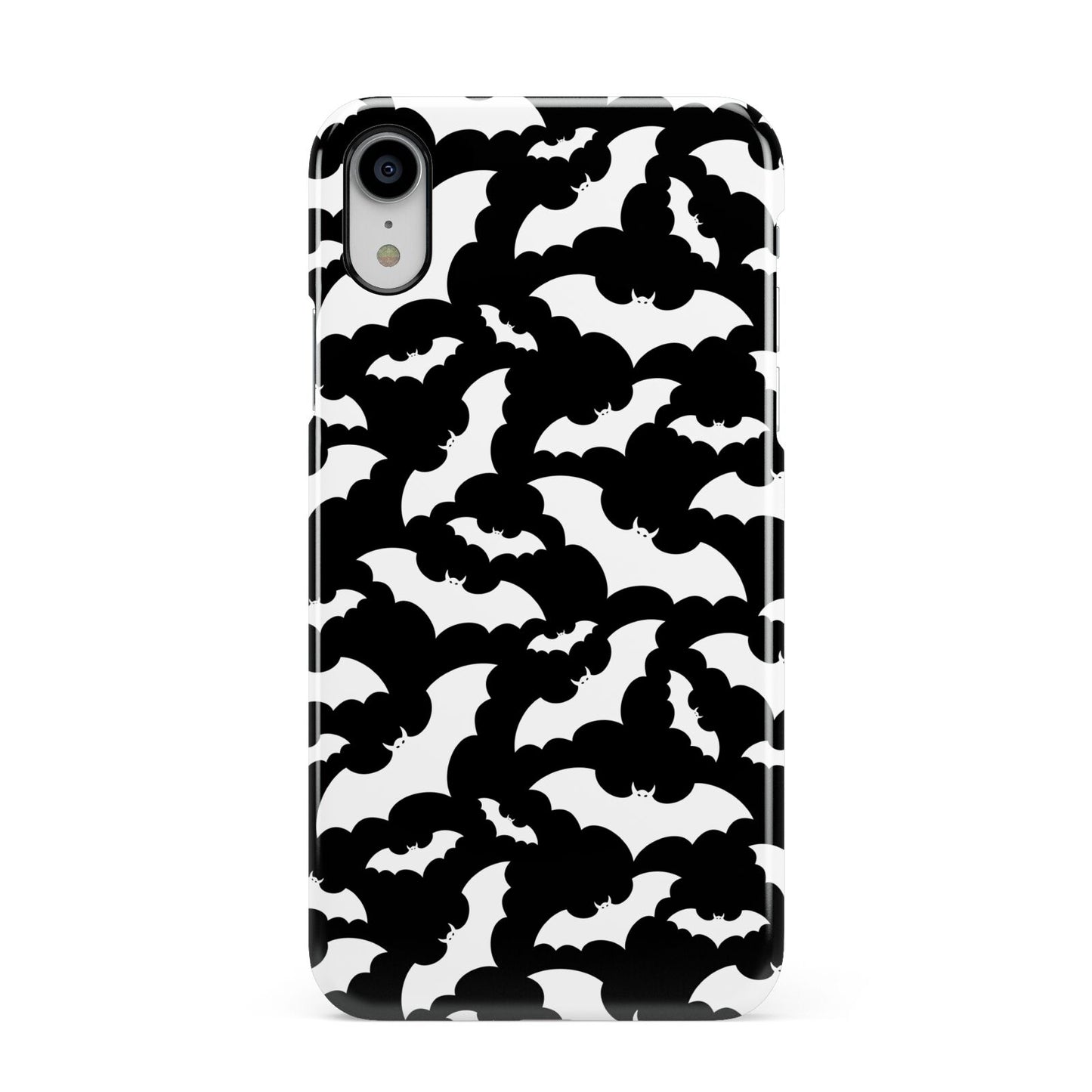 Black and White Bats Apple iPhone XR White 3D Snap Case
