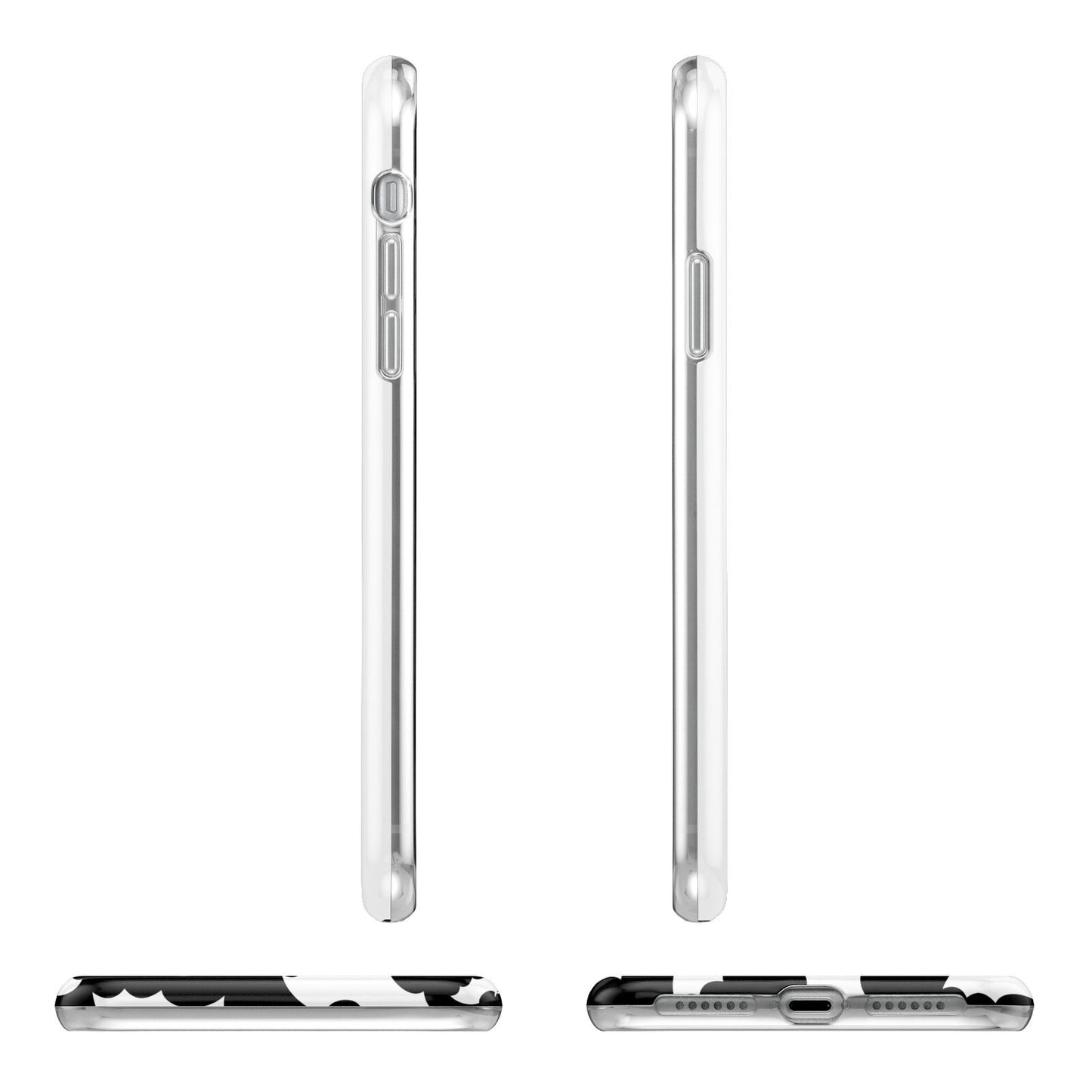 Black and White Bats Apple iPhone XR in White with 3D Wrap Tough Case Alternative Image Angles