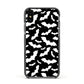 Black and White Bats Apple iPhone Xs Impact Case Black Edge on Black Phone