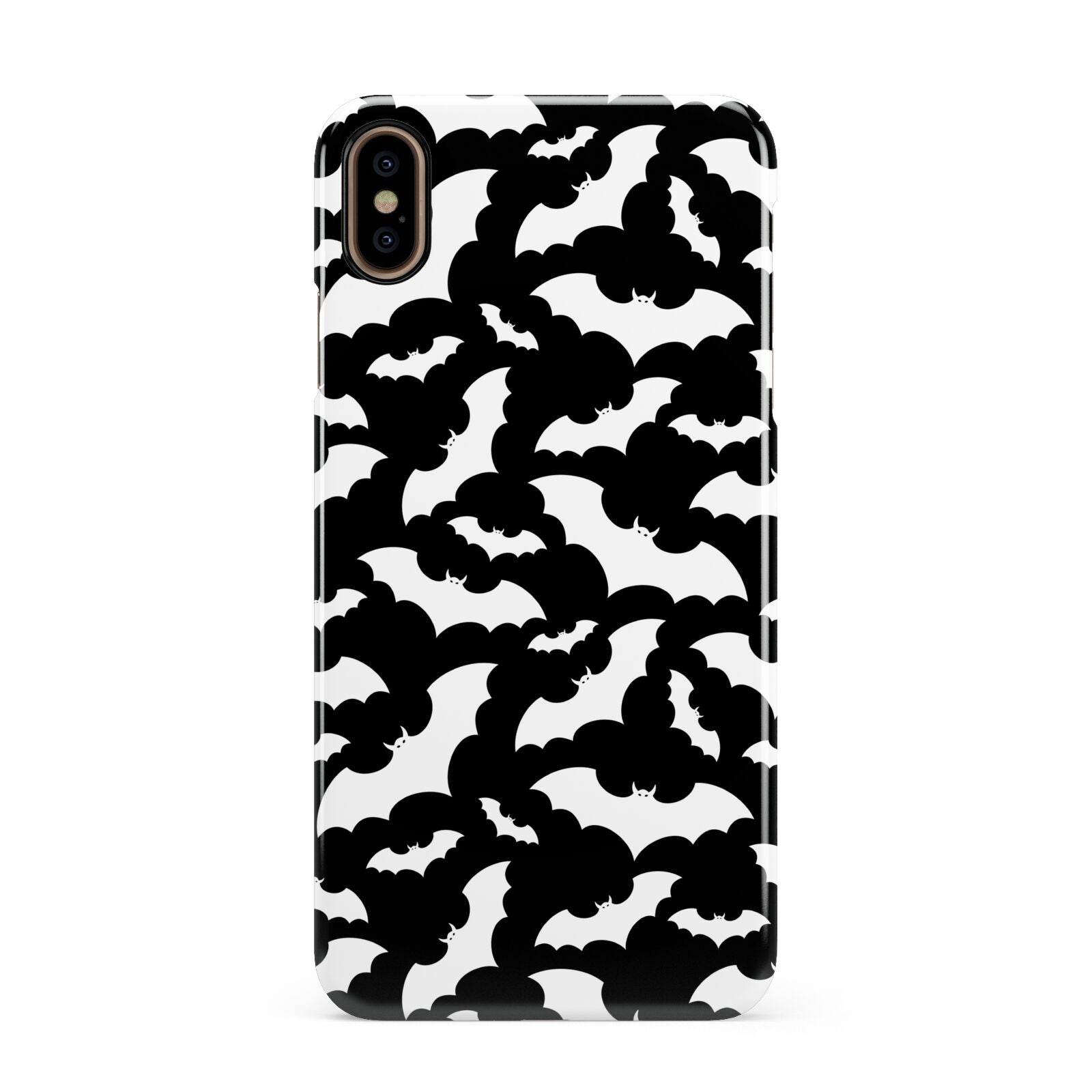 Black and White Bats Apple iPhone Xs Max 3D Snap Case