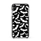 Black and White Bats Apple iPhone Xs Max Impact Case Black Edge on Silver Phone