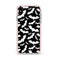 Black and White Bats Apple iPhone Xs Max Impact Case Pink Edge on Silver Phone