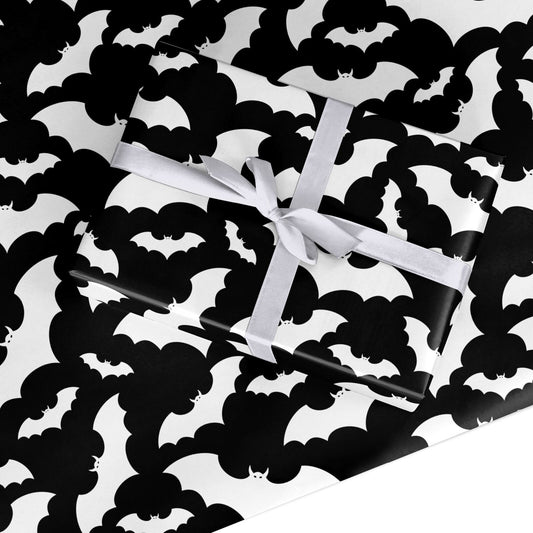 Black and White Bats Custom Wrapping Paper