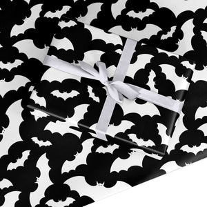 Black and White Bats Wrapping Paper