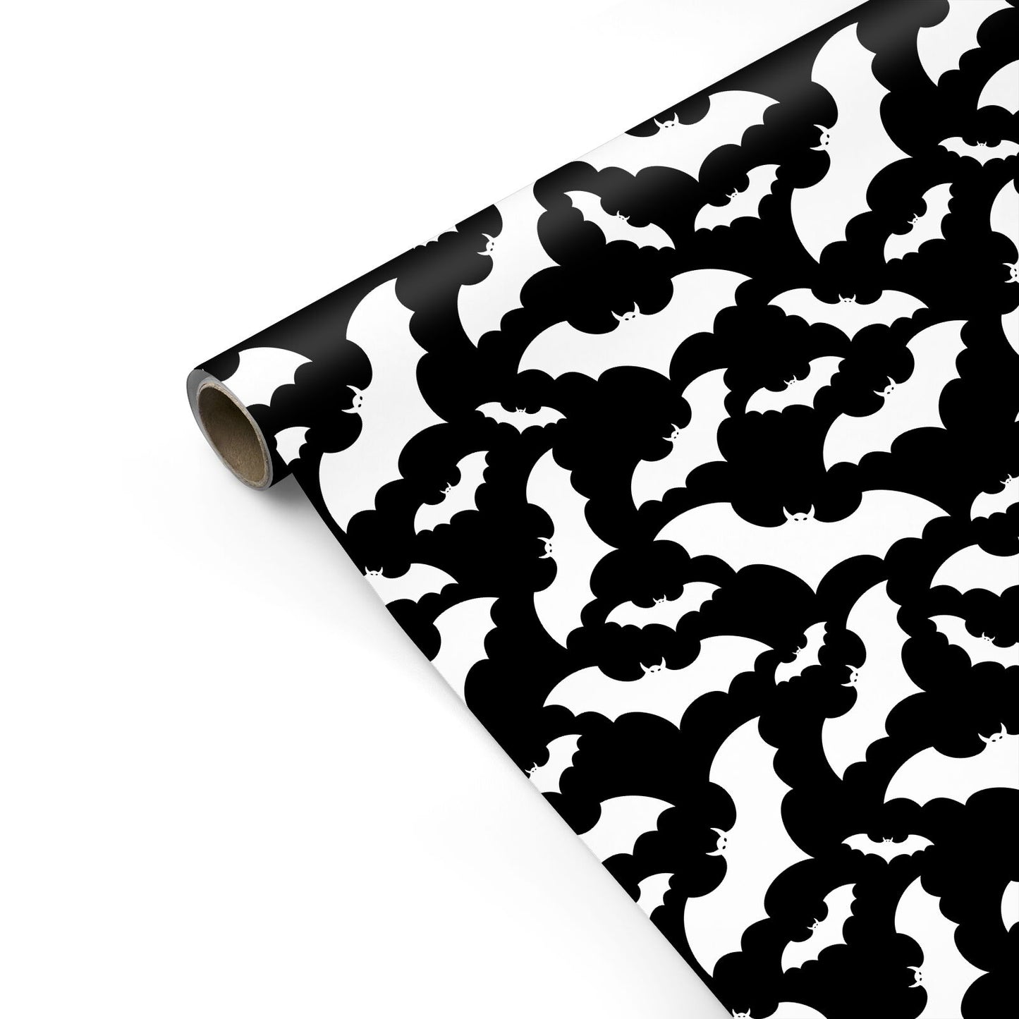 Black and White Bats Personalised Gift Wrap