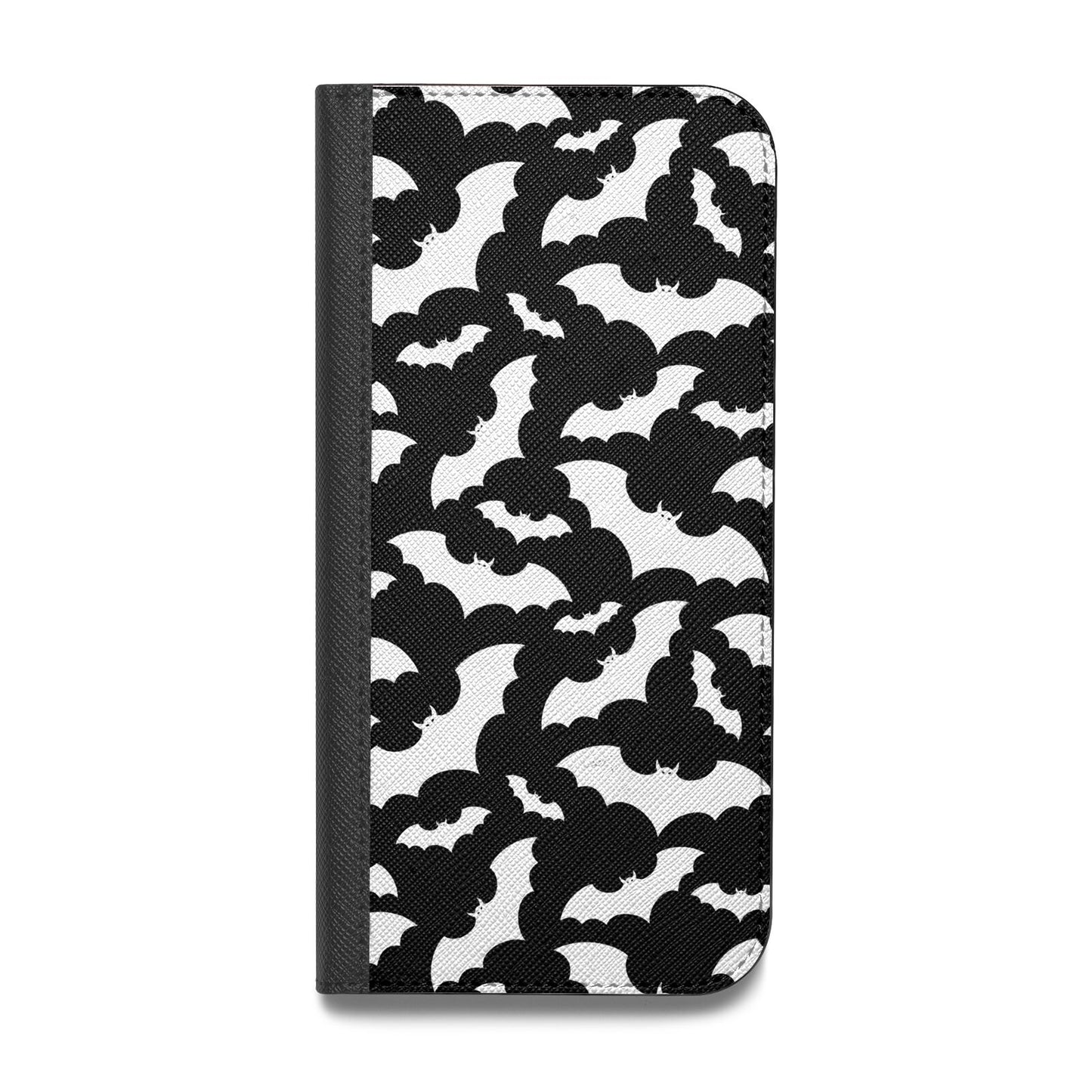 Black and White Bats Vegan Leather Flip Samsung Case