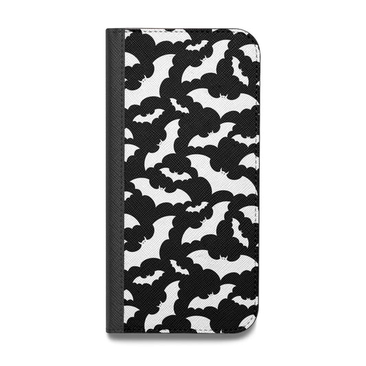 Black and White Bats Vegan Leather Flip iPhone Case