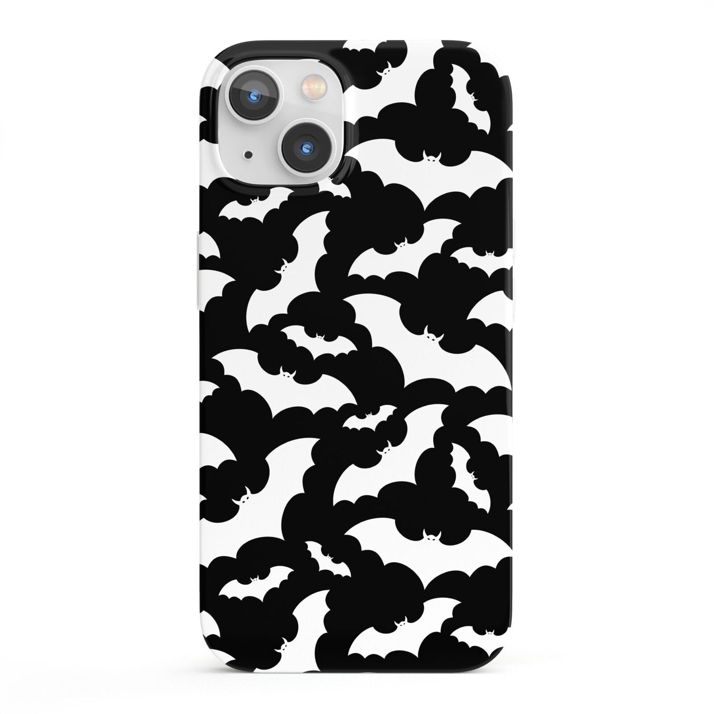 Black and White Bats iPhone 13 Full Wrap 3D Snap Case