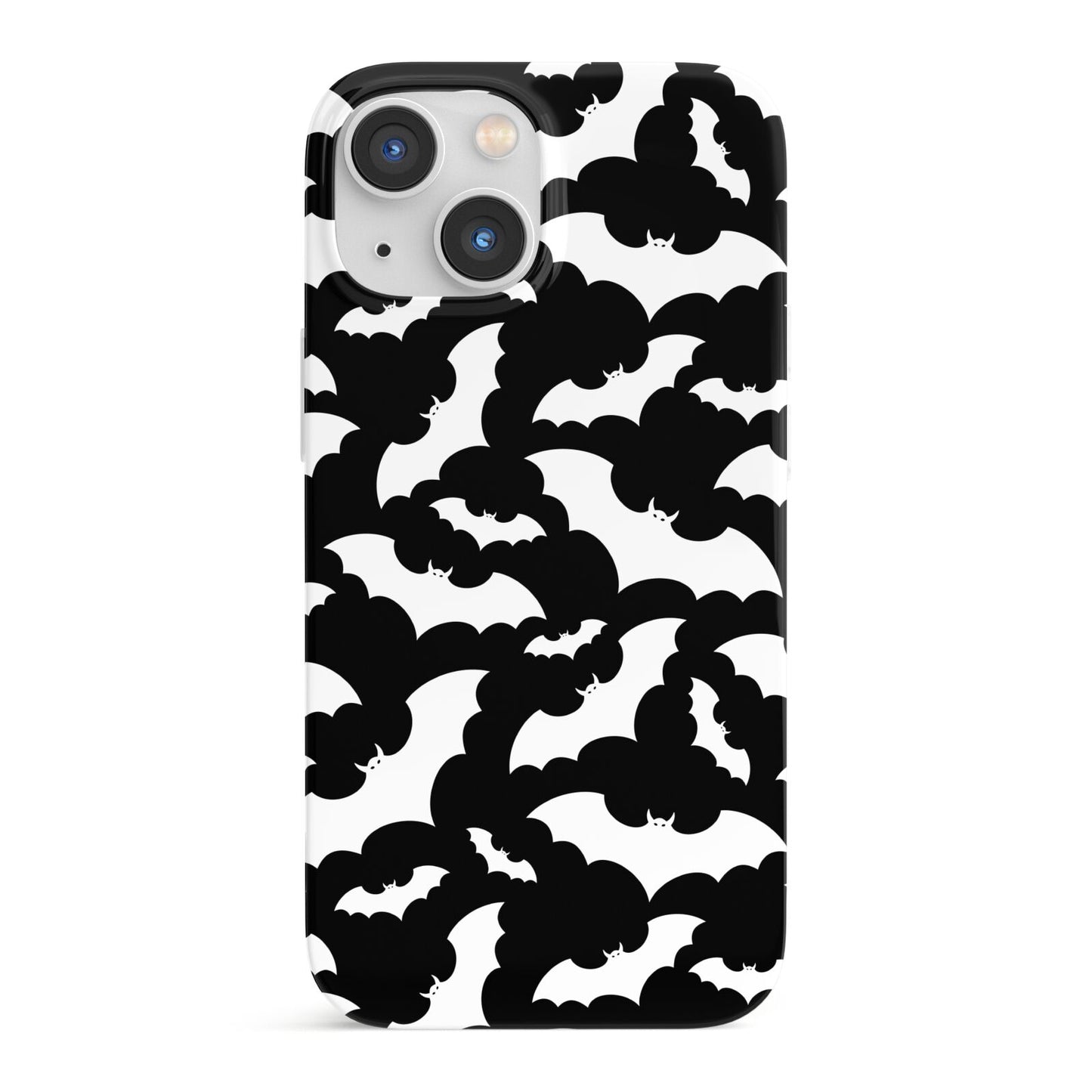 Black and White Bats iPhone 13 Mini Full Wrap 3D Snap Case