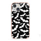 Black and White Bats iPhone 13 Mini TPU Impact Case with Pink Edges