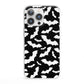 Black and White Bats iPhone 13 Pro Clear Bumper Case