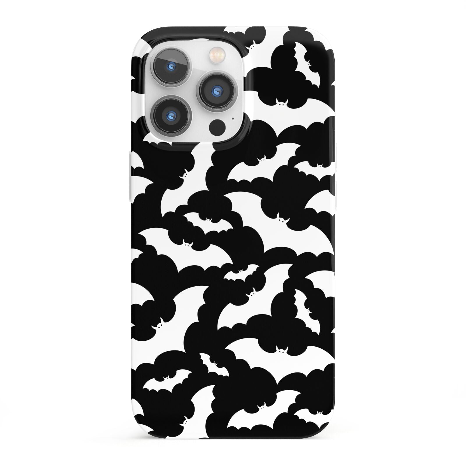 Black and White Bats iPhone 13 Pro Full Wrap 3D Snap Case