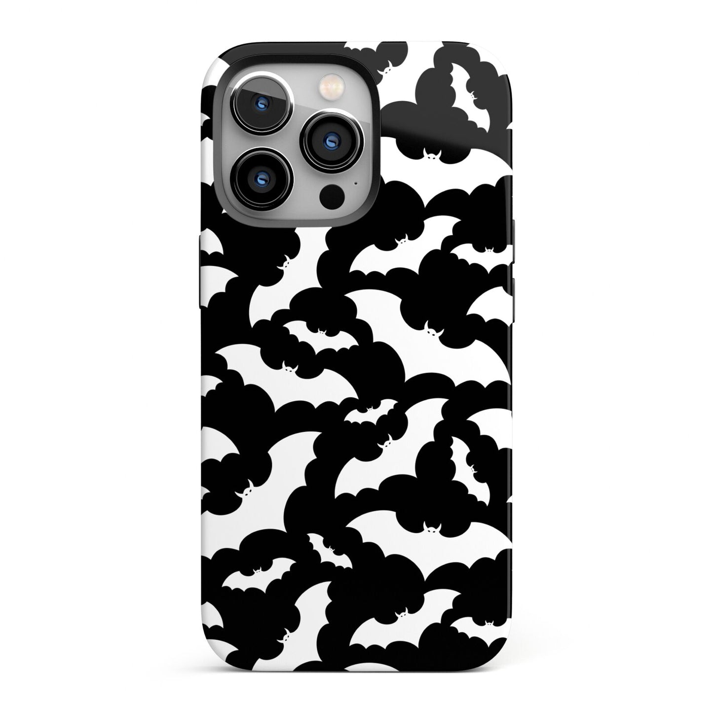 Black and White Bats iPhone 13 Pro Full Wrap 3D Tough Case