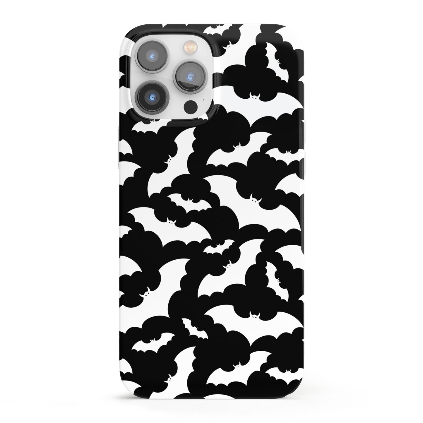 Black and White Bats iPhone 13 Pro Max Full Wrap 3D Snap Case