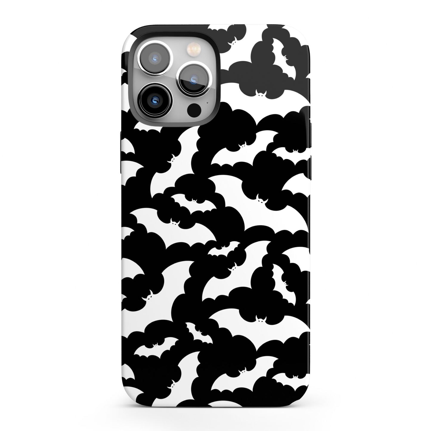 Black and White Bats iPhone 13 Pro Max Full Wrap 3D Tough Case