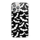 Black and White Bats iPhone 13 Pro Max TPU Impact Case with White Edges