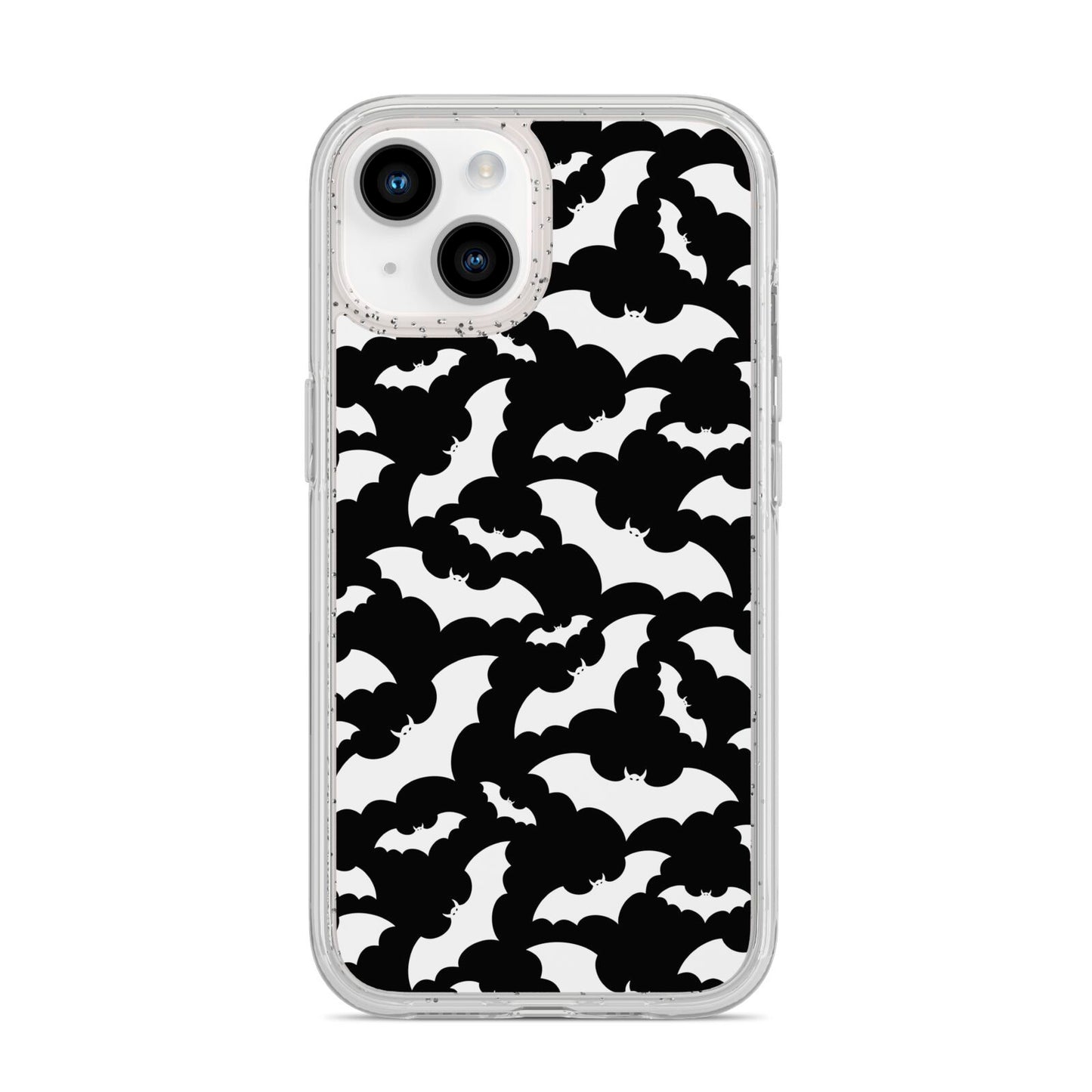 Black and White Bats iPhone 14 Glitter Tough Case Starlight