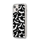 Black and White Bats iPhone 14 Plus Clear Tough Case Starlight Angled Image