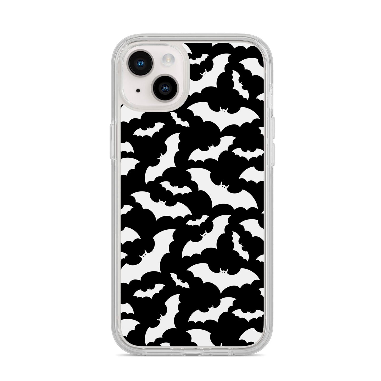 Black and White Bats iPhone 14 Plus Clear Tough Case Starlight