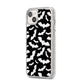 Black and White Bats iPhone 14 Plus Glitter Tough Case Starlight Angled Image