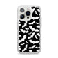 Black and White Bats iPhone 14 Pro Clear Tough Case Silver