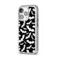 Black and White Bats iPhone 14 Pro Glitter Tough Case Silver Angled Image