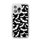 Black and White Bats iPhone 14 Pro Max Clear Tough Case Silver