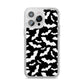 Black and White Bats iPhone 14 Pro Max Glitter Tough Case Silver