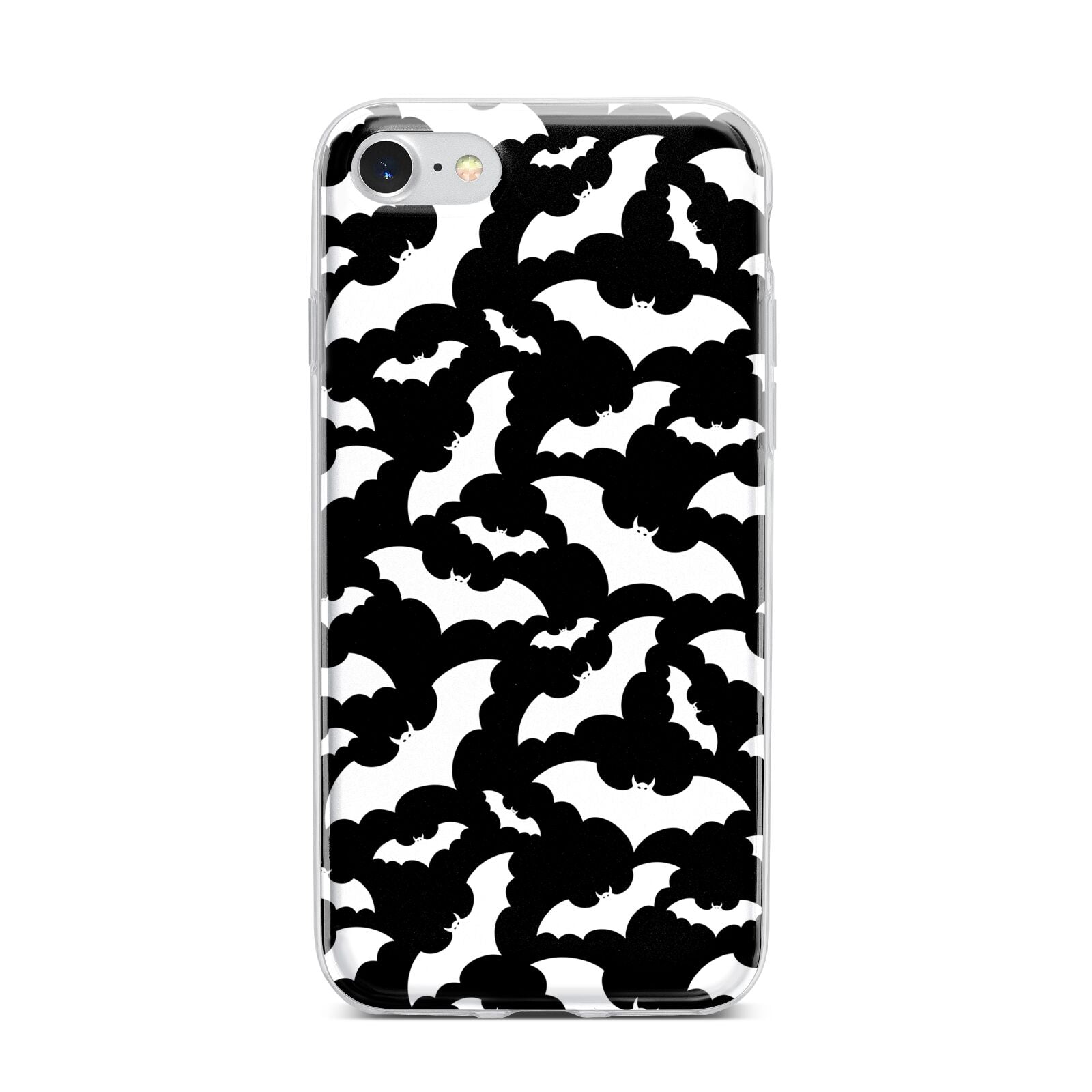 Black and White Bats iPhone 7 Bumper Case on Silver iPhone