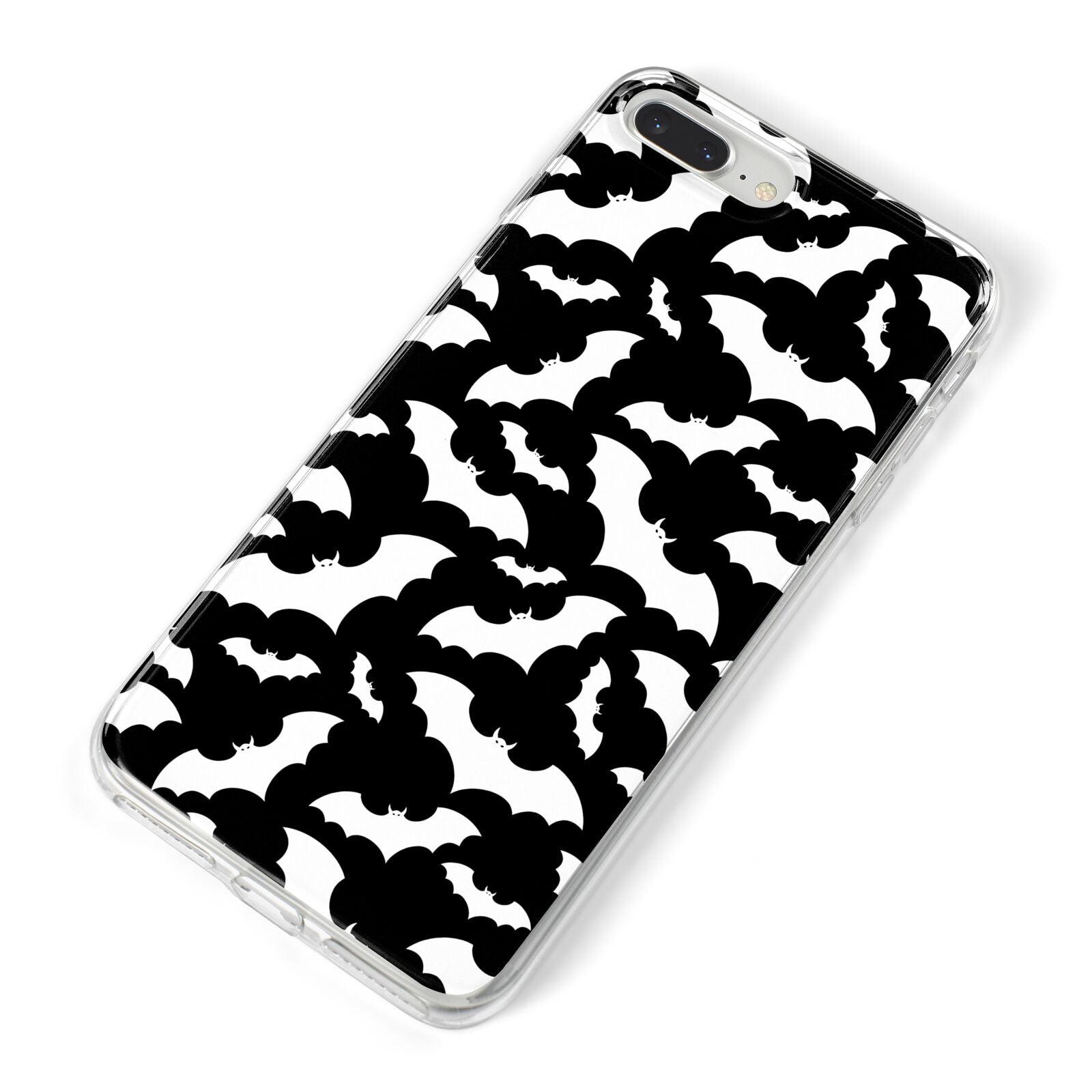 Black and White Bats iPhone 8 Plus Bumper Case on Silver iPhone Alternative Image
