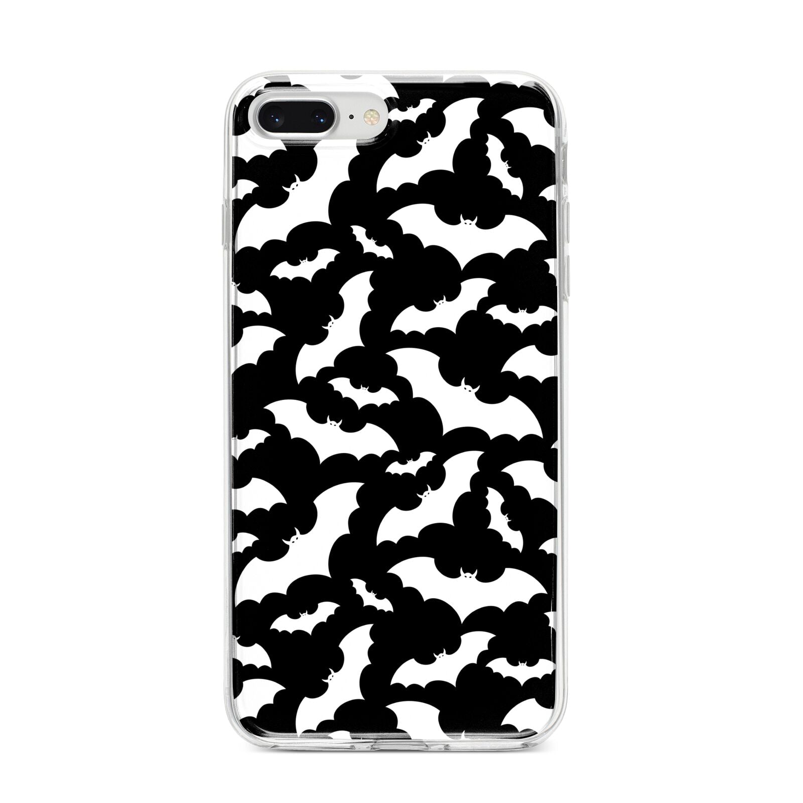 Black and White Bats iPhone 8 Plus Bumper Case on Silver iPhone