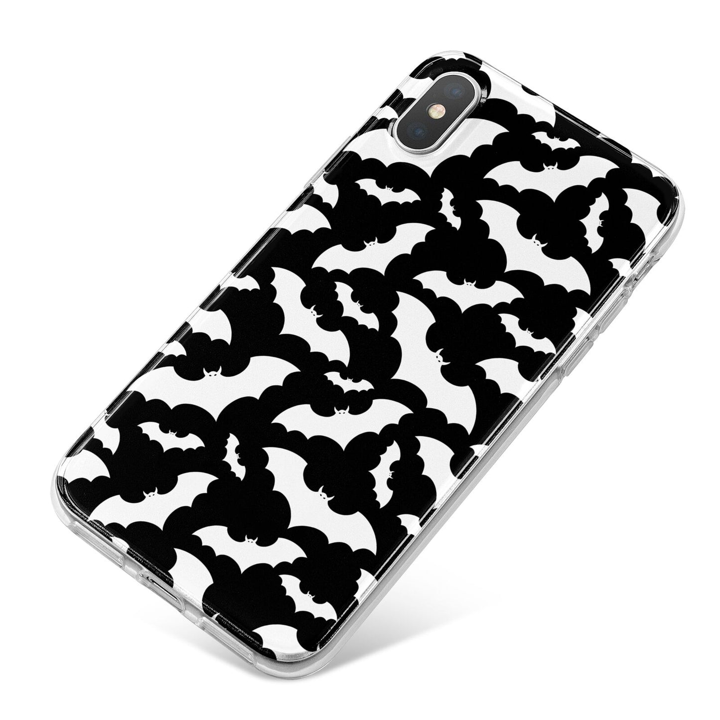 Black and White Bats iPhone X Bumper Case on Silver iPhone