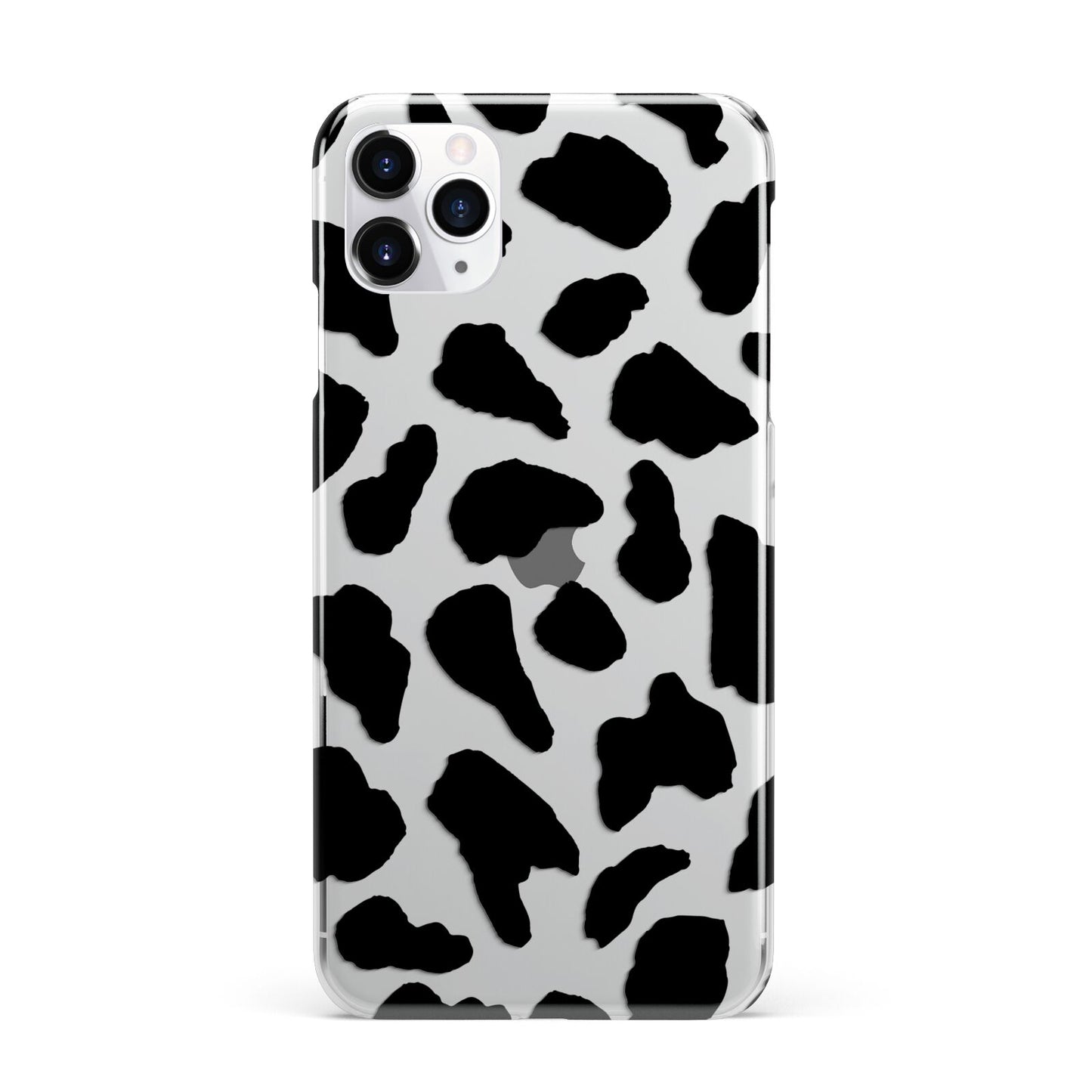 Black and White Cow Print Apple iPhone 11 Pro Max in Silver with 2D Snap Case