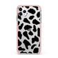 Black and White Cow Print Apple iPhone 11 Pro Max in Silver with Pink Impact Case