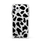 Black and White Cow Print Apple iPhone 11 Pro Max in Silver with White Impact Case