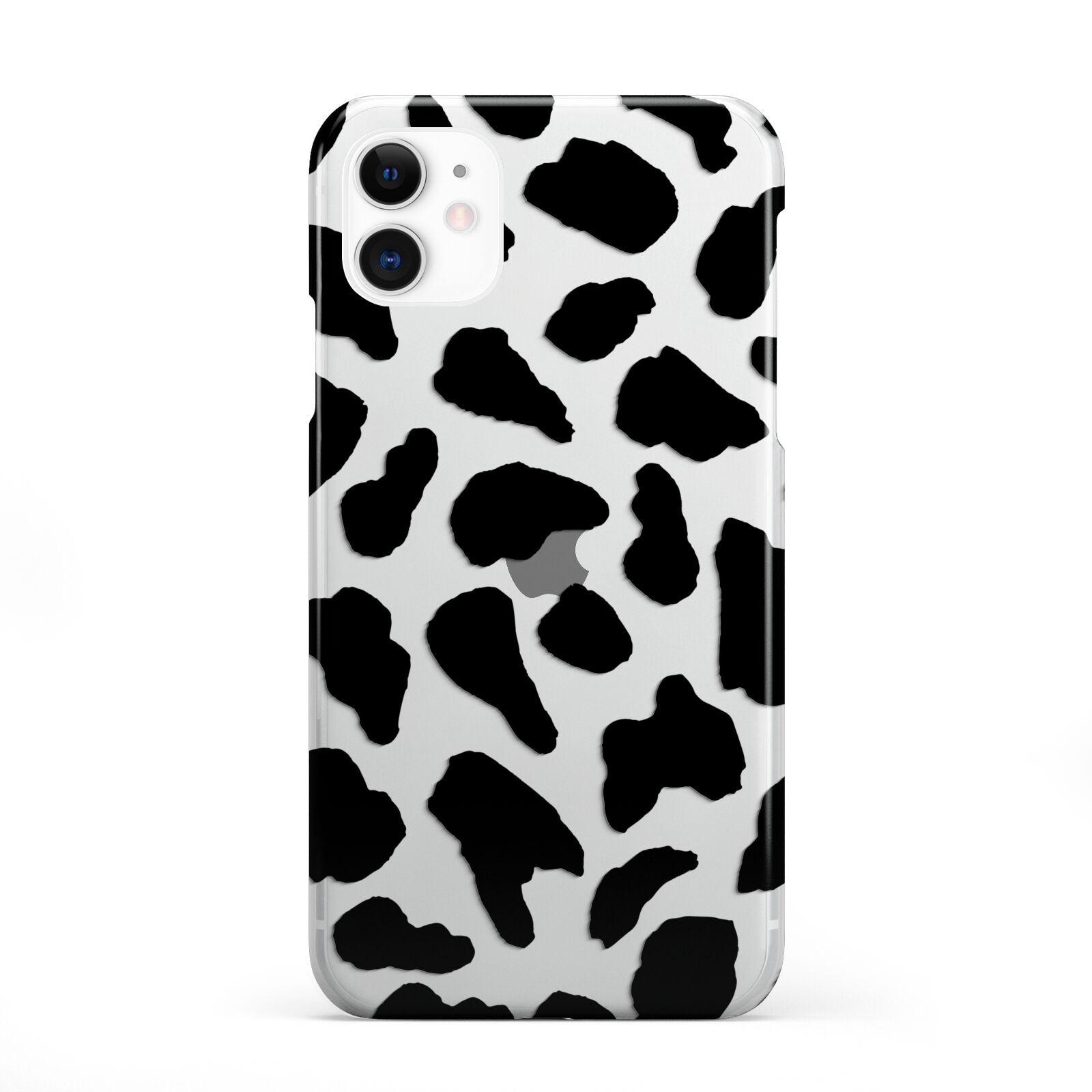 Black and White Cow Print Apple iPhone 11 in White with 2D Snap Case